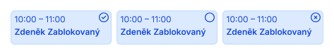 Rychlý náhled stavu události v kalendáři